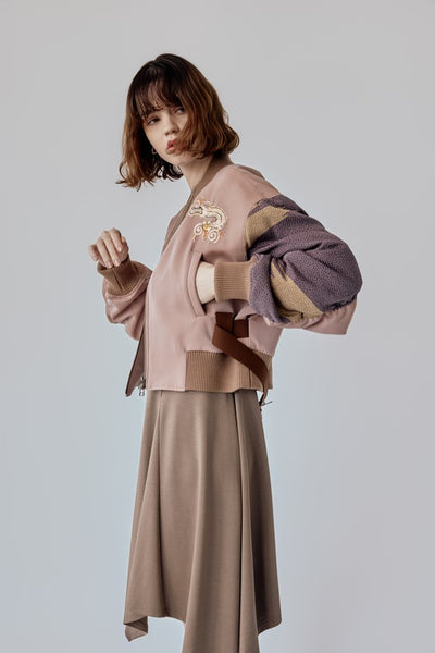 MA1 style blouson with dragon embroidery