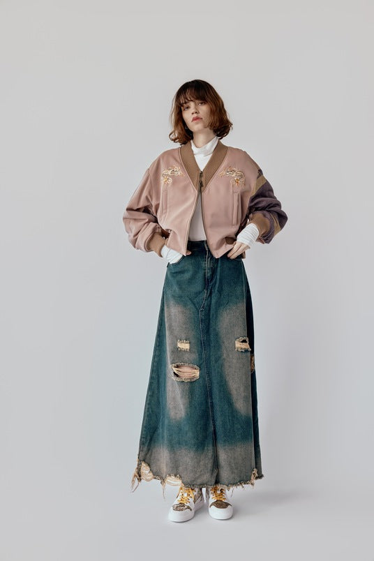 MA1 style blouson with dragon embroidery