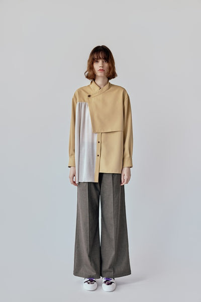 Asymmetrical shirt jacket