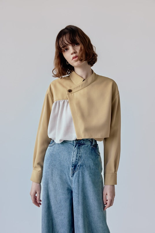 Asymmetrical shirt jacket