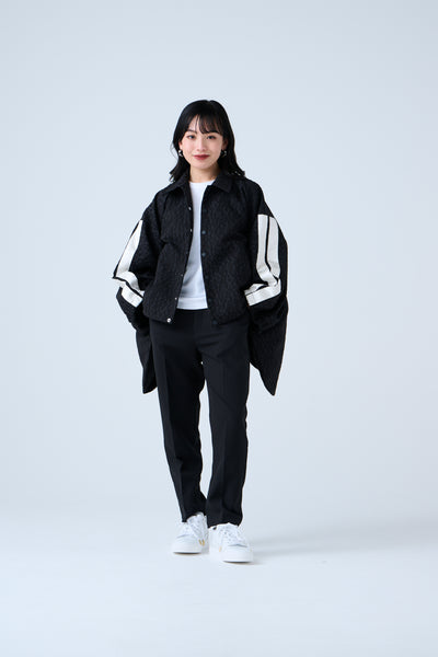 Fukure Jacquard Track Short Jacket Black