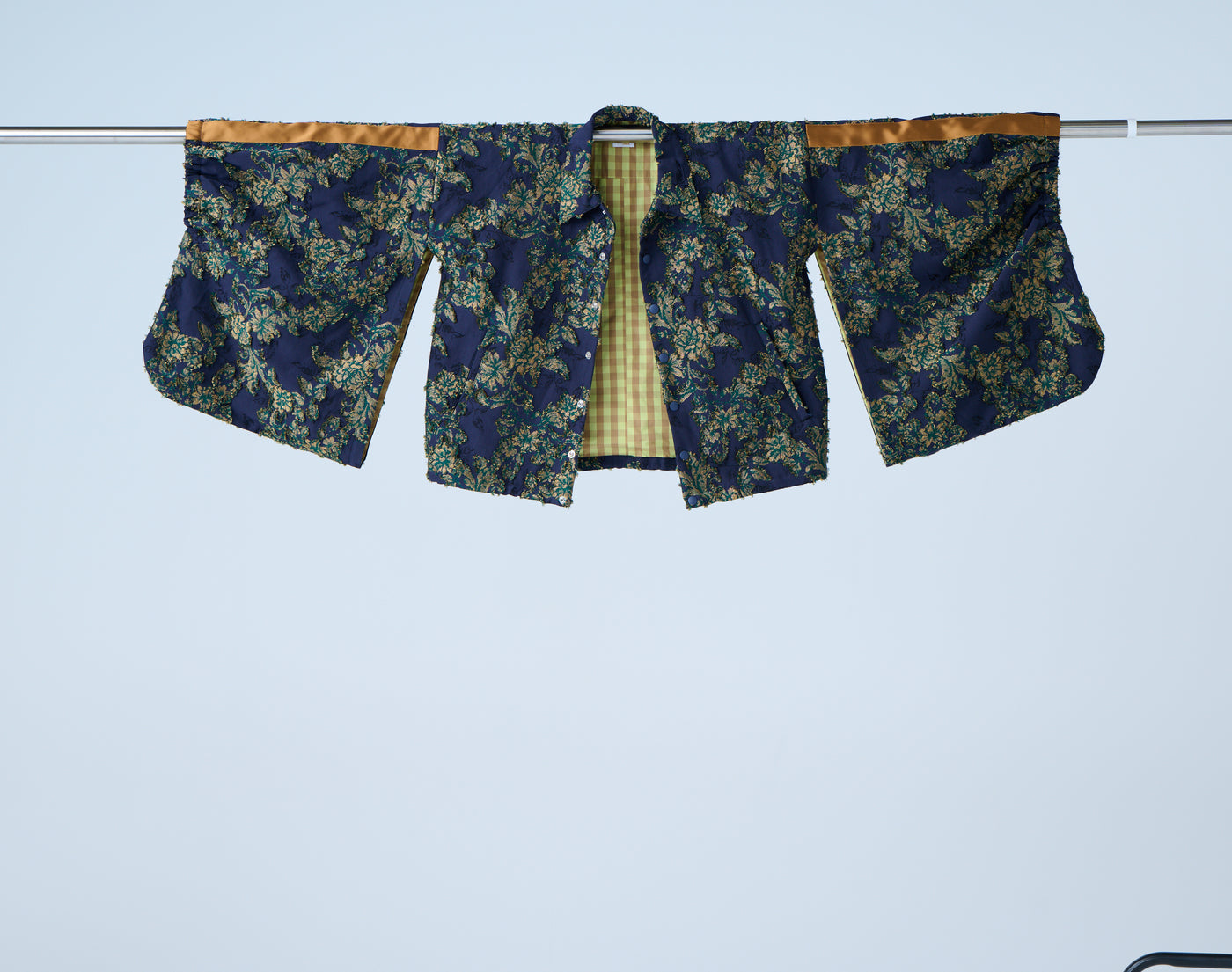 Floral Jacquard Track Jacket in Blue